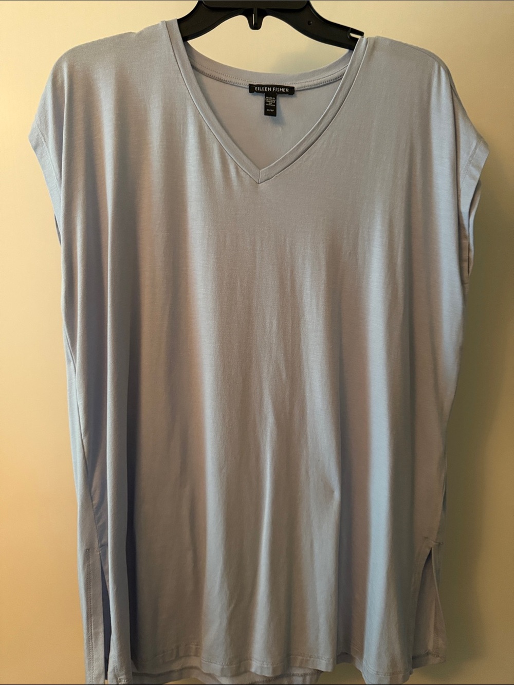 Eileen Fisher Pale Blue V-Neck Short Sleeve Tee
